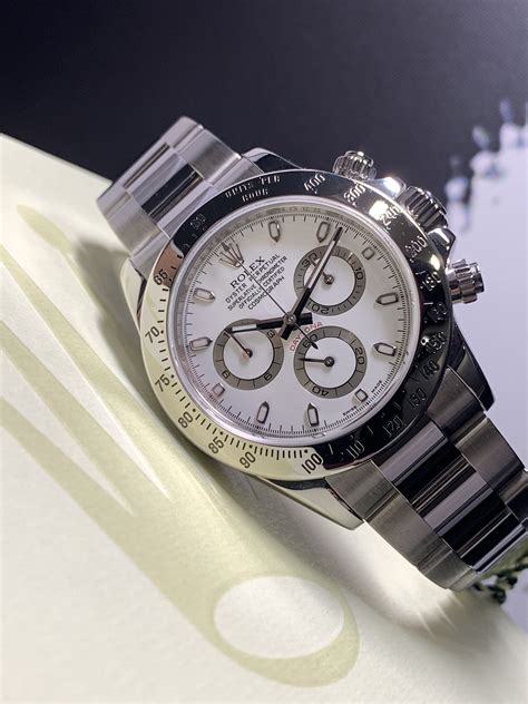 white face rolex watch|Rolex daytona 116520 white dial.